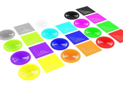 Colored Ventilation Systems Set 3D model