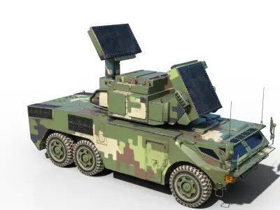 4 coatings of PLA HQ17A HQ-17A SURFACE-TO-AIR MISSILE SYSTEM Low-poly 3D model