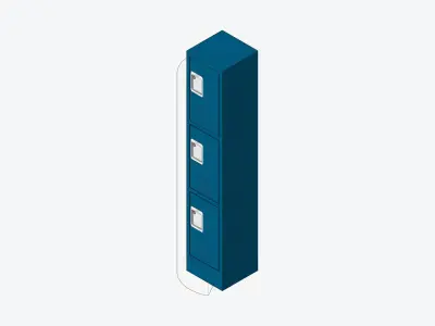 Locker - Metal - Locka - Sports - Triple Tier Low-poly 3D model