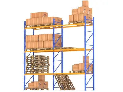 Fedex Warehouse Rack 3D model