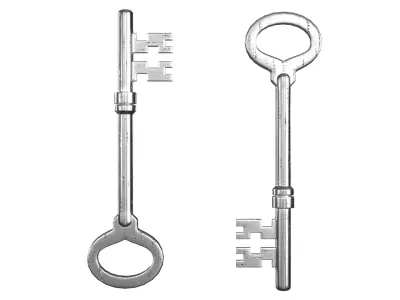 Old Key PBR 04 Low-poly 3D model