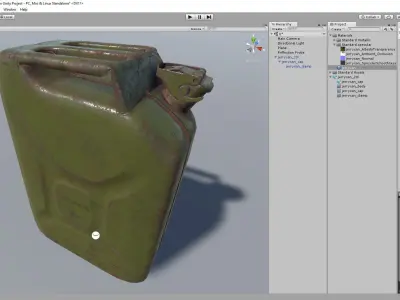Soviet old rusty canister 20L Low-poly 3D model