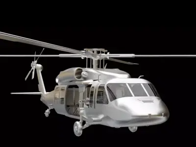 Helicopter silver 3D model