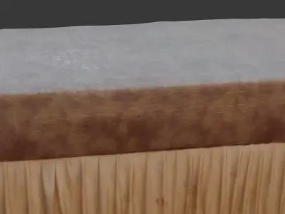 Upholstered Bench Seat Low-poly 3D model