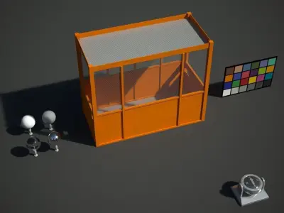 Caged Lift or Hoist Low-poly 3D model