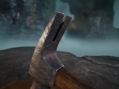 Old Claw Hammer Low-poly 3D model