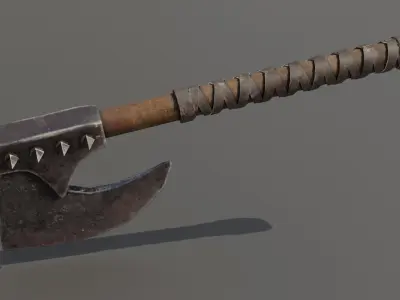 Orc War Axe Low-poly 3D model