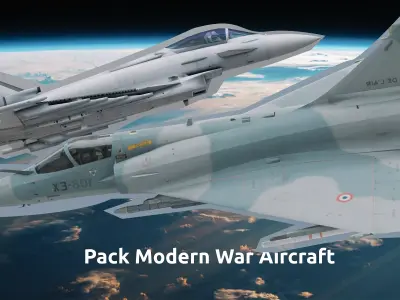 Pack Advanced Modern Tactical Aircraft  Low-poly 3D model