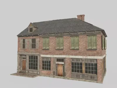 18th-century brick buildings in urban towns 3D model
