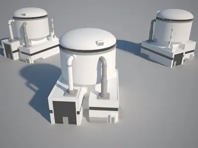 Industrial Building 07 Low-poly 3D model