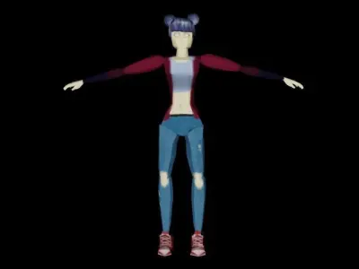 Subway PSX Rigged Character 3D model