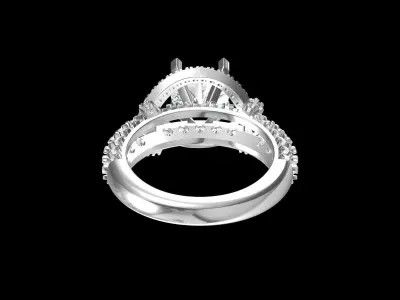 Solitaire Engagement Ring 3D print model 64