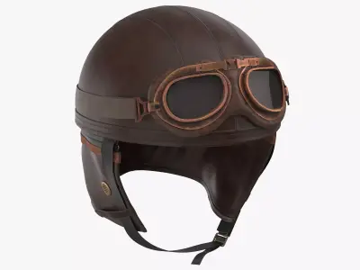 Retro Aviator Helmet 3D model