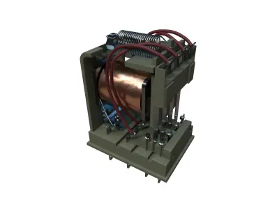 Electromagnetic Relay Low-poly 3D model