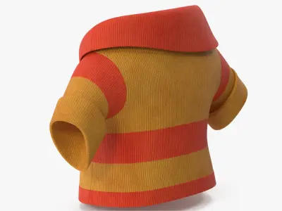Cartoon Short Sleeve Sweater Orange 3D model