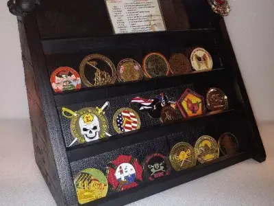 Military and first responder challenge coin holder 3D print model