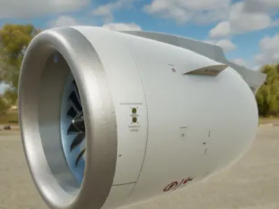 turbine engine A320 Neo Low-poly 3D model