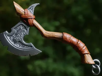 Fantasy Tribal Axe - Stylized Low-Poly Game Weapon Low-poly 3D model