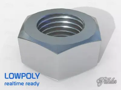Bolt lowpoly hex nut Free low-poly 3D model
