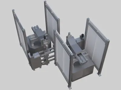 Automated elevator assembly conveyor belt equipment 3D model