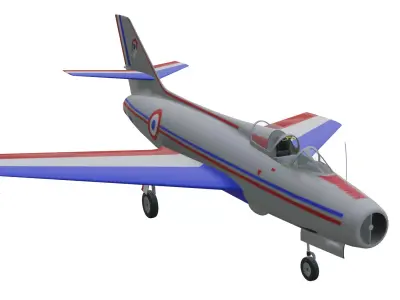 Dassault MD454 Mystere IV Low-poly 3D model