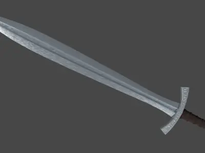 Xyphos sword with Falchion handle Low-poly 3D model