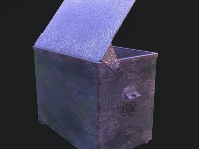 Snow Dirty Trash Container - Pbr Game Ready Low-poly 3D model