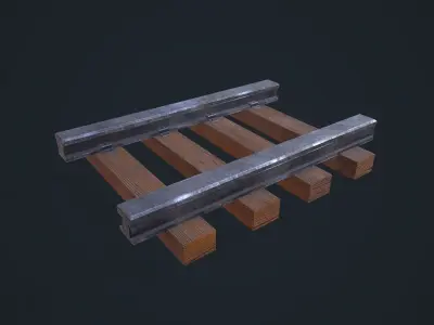 Train Railway Low-poly 3D model