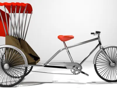 Rickshaw - Center-driver 3D model