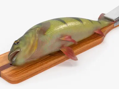  Fish Scaling Board with Yellow Perch 