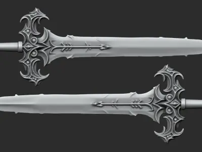 fantasy sword model Low-poly 3D model