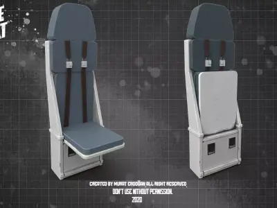 Plane Seat PBR  Low-poly 3D model