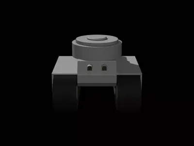 Stylized Low Poly Tank Light Turret Game Ready Low-poly 3D model