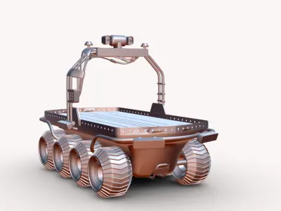 vehicle ugv  6x6 Low-poly 3D model