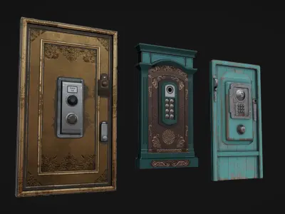 Door Intercom Pack 01 Low-poly 3D model