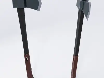 Rubber grip axe low poly 3d model  Low-poly 3D model