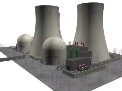 Nuclear power plant model 3D model