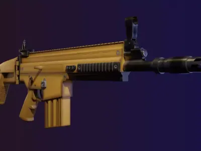 Fn scar assault rifle 3d model low poly 3D model