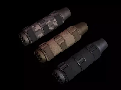 Simple Suppressors Low-poly 3D model
