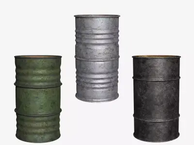 Metal Barrels Series Iron Relics Content G2A OpenLid 3D model