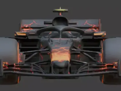 Stealth Black Formula Racing 3D Model V04 Low-poly 3D model