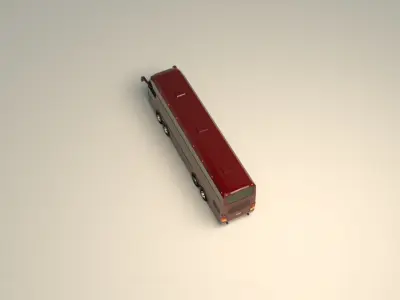 Low Poly Coach Bus 03 Low-poly 3D model