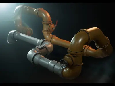 Modular Pipes Pack Vol 01 Low-poly 3D model