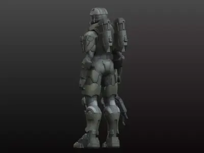Futuristic Assault Warrior STL Elite Soldier 3D Model 3D print model