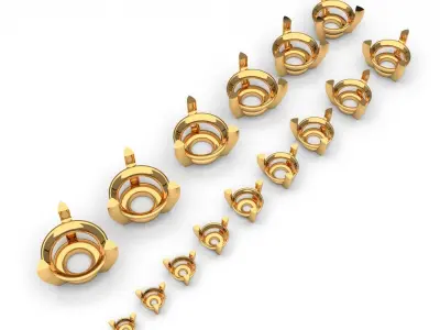 A package of solitaire ring heads engagement 3 prong printable 3D print model purchase