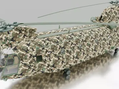 Realistic Military Transport Helicopter 3D Model High Quality 3D model