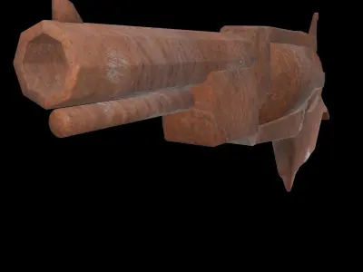 BrokenRustRevolver Free low-poly 3D model