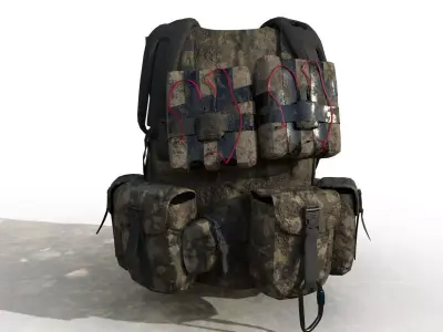 Tactical Explosive vest Low-poly 3D model
