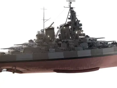 WW2 US NAVY BATTLESHIP BASED ON USS Alaska CB-1 3D model