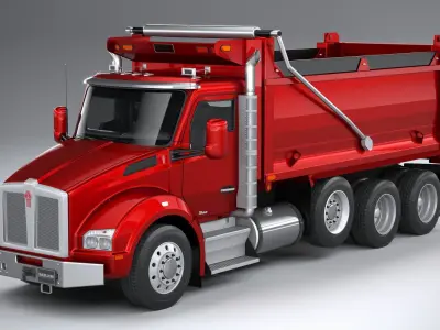 Kenworth T880 Tipper 2017 LowPoly 3D model